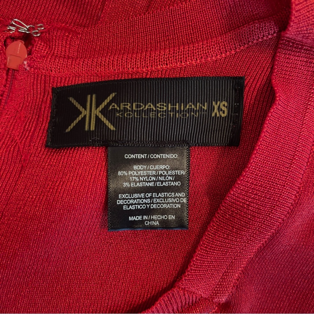 Kardashian Kollection Signature Red Bandage Dress, Size Women's XS - Picture 10 of 10